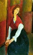 Amedeo Modigliani Jeanne Hebuterne in Red Shawl oil painting artist
